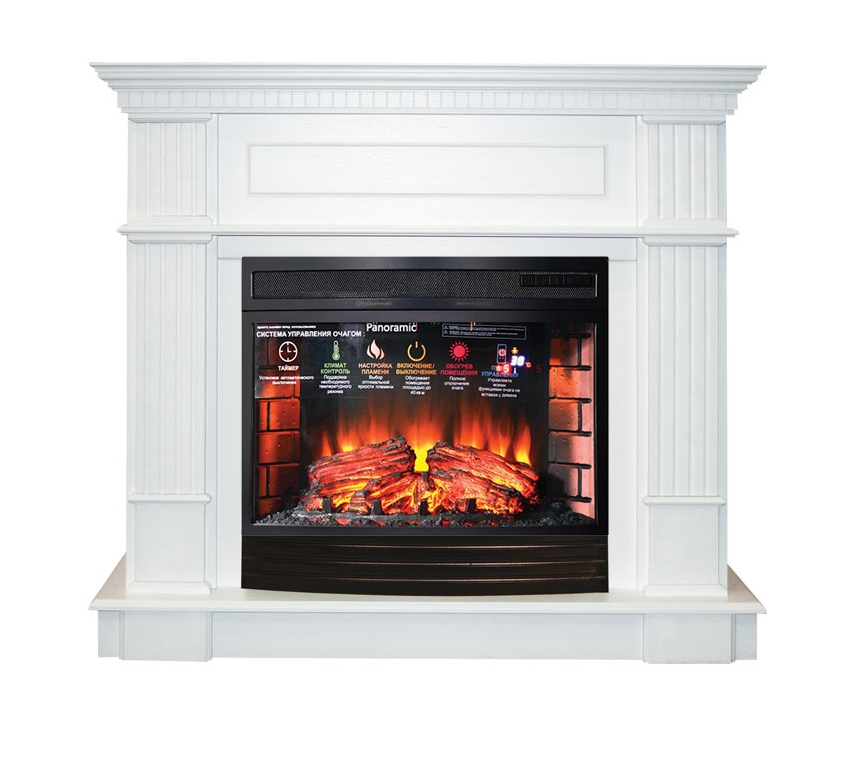 Каминокомплект Interflame Рим с очагом Panoramic 25 LED FX белый