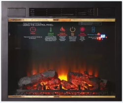 Каминокомплект Interflame Памир сланец коньячный дуб с очагом Sirius 30 LED FX Brass