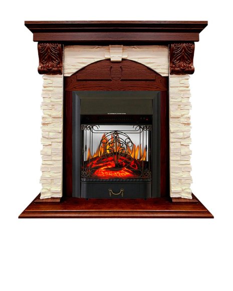Каминокомплект Royal Flame Dublin с очагом Majestic FX M Brass орех каньон