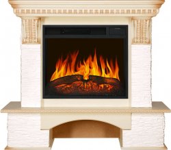 Каминокомплект Royal Flame Pierre Luxe сланец мелкий белый c очагом Vision 23 LED FX