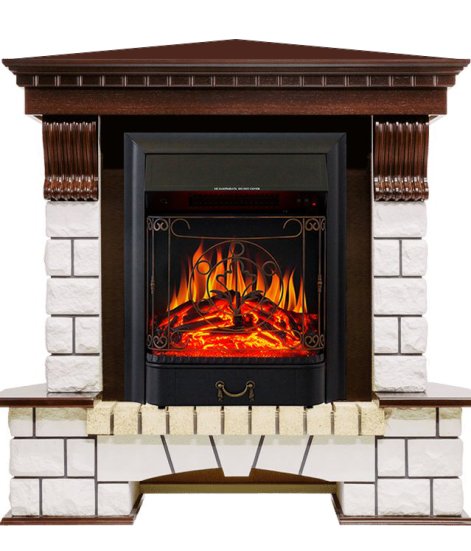 Каминокомплект Royal Flame Pierre Luxe угловой с очагом Majestic FX Black