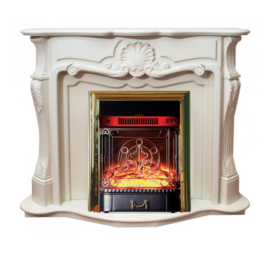 Каминокомплект Interflame Грация с очагом Majestic FX M Brass белый