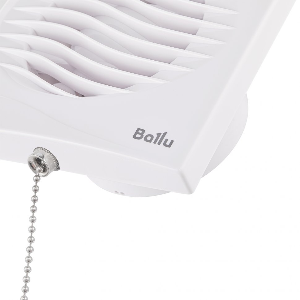 Вентилятор вытяжной Ballu BAF-AR 100 VP с обратным клапаном и тяговым выключателем